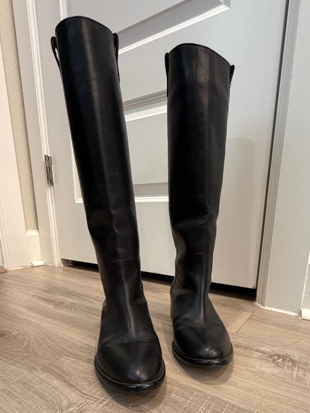 Donald J. Pliner Black Leather Riding Boots